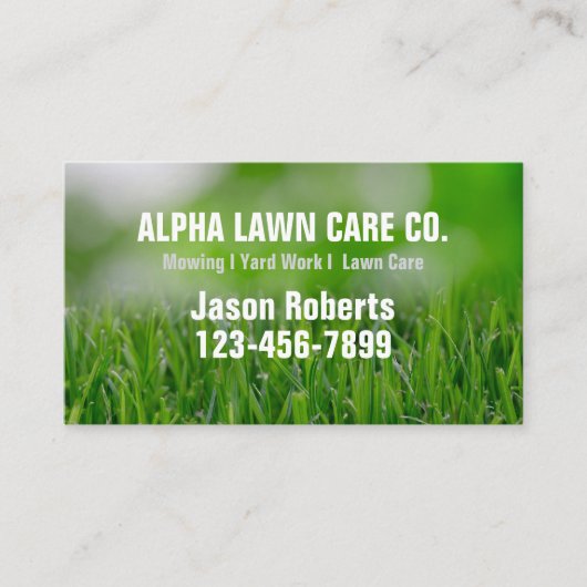 Tuin gazon zorg landschap landschapsarchitectuur g visitekaartje (Voorkant)