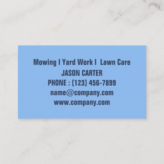 Tuin gazon zorg landschap landschapsarchitectuur g visitekaartje (Achterkant)