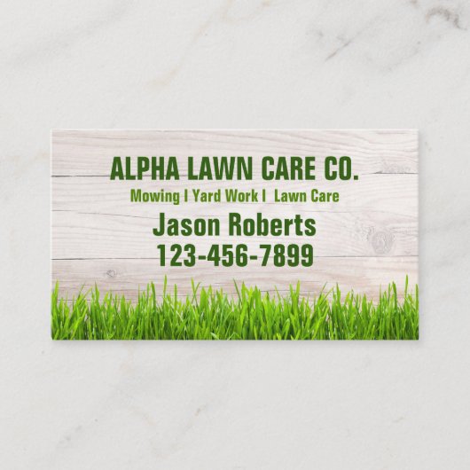 Tuin gazon zorg landschap landschapsarchitectuur g visitekaartje (Voorkant)