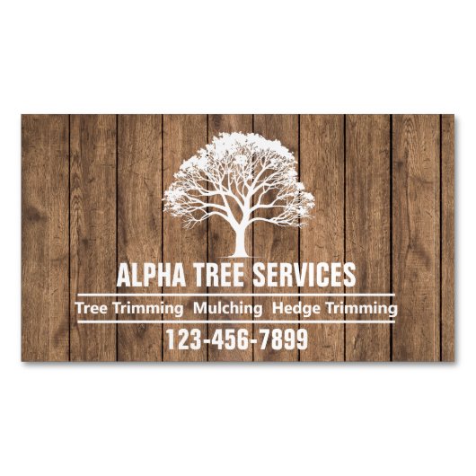 Tuin gazon zorg landschapsarchitectuur boomboomver magnetisch visitekaartje (Voorkant)