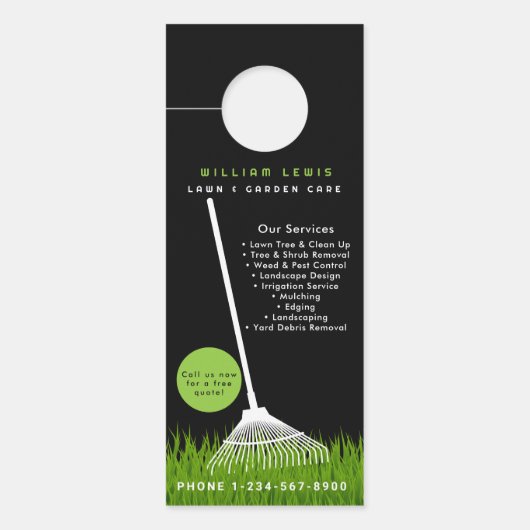 Tuin gazon zorg landschapsarchitectuur moderne gra deurhanger (Voorkant)