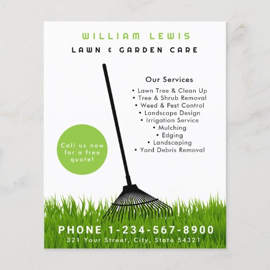 Tuin gazon zorg landschapsarchitectuur moderne gra flyer (Voorkant)