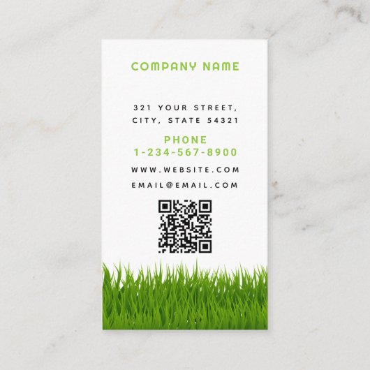 Tuin gazon zorg landschapsarchitectuur moderne gra visitekaartje (Achterkant)