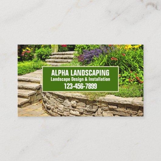 Tuin gazon zorg maaien tuinarchitect landschapsarc visitekaartje (Voorkant)