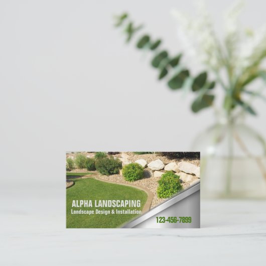 Tuin gazon zorg maaien tuinarchitect landschapsarc visitekaartje (Staand voorkant)