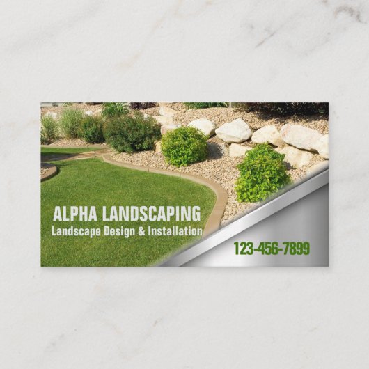 Tuin gazon zorg maaien tuinarchitect landschapsarc visitekaartje (Voorkant)