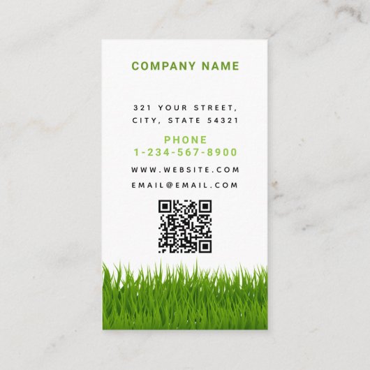 Tuin gazon zorg moderne gras hark loyaliteit visitekaartje (Achterkant)