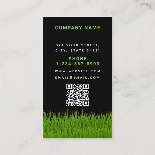 Tuin gazon zorg moderne gras hark loyaliteit visitekaartje (Achterkant)