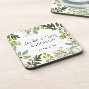 Tuin gebladerte groen krans bruiloft partij papier bier onderzetter