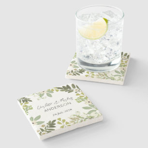 Tuin gebladerte groen krans bruiloft partij papier stenen onderzetter