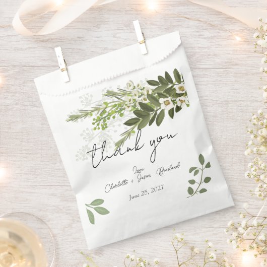 Tuin gebladerte groen wijnstokken bruiloft dank u bedankzakje (Geknipt)