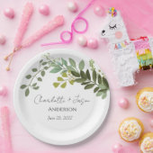 Tuin gebladerte groen wijnstokken bruiloft partij papieren bordje (Feest)