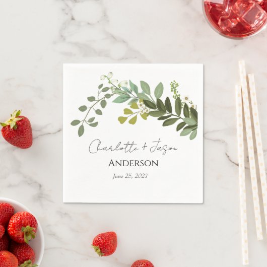 Tuin gebladerte groen wijnstokken bruiloft partij servet (Insitu)