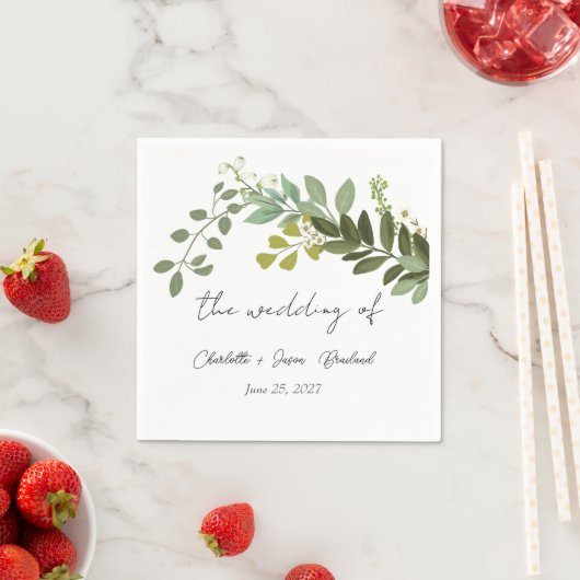 Tuin gebladerte groen wijnstokken bruiloft partij servet (Insitu)