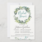 Tuin gebladerte krans bruids douche uitnodiging (Voorkant)