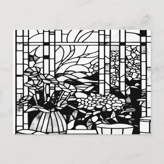 Tuin Gebrandschilderd Glas Briefkaart (Voorkant)