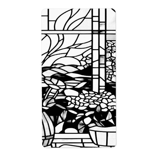 Tuin Gebrandschilderd Glas Etiket (Voorkant)