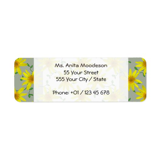 Tuin Geel Arnica Wildflower op elke kleur Etiket (Voorkant)