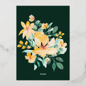  tuin geel groen bloemenbaby shower folie uitnodiging (Achterkant)