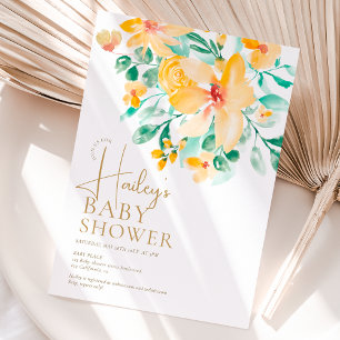 tuin geel groen bloemenbaby shower kaart