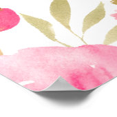 Tuin geel roze bloemen Sweet 16 Signing Board Poster (Hoek)