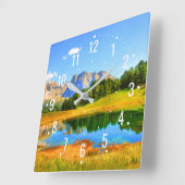 Tuin-geïnspireerde berg - Tropical Outdoor Vierkante Klok (Hoek)