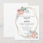 Tuin geïnspireerde bruiloft uitnodiging (Voorkant / Achterkant)