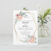 Tuin geïnspireerde bruiloft uitnodiging (Staand voorkant)