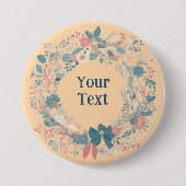 Tuin-geïnspireerde Flower Wreath revers accessoire Ronde Button 7,6 Cm (Voorkant)