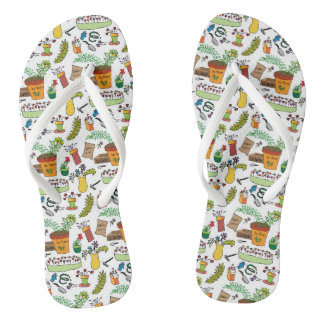 Tuin gereedschap en bloem motief slippers teenslippers