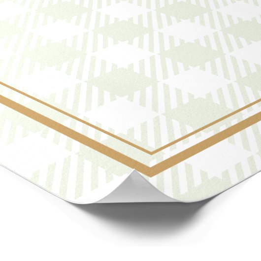 Tuin Gingham Sage Gouden Bruids Brunch teken Poster (Hoek)