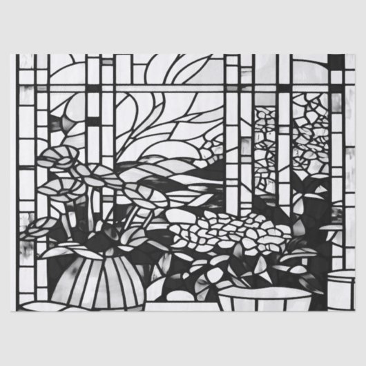 Tuin Glas-in-lood Tissuepapier (Voorkant)