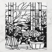 Tuin Glas in Lood Wijn Etiket (Enkel label)