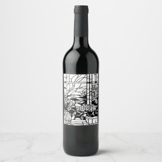 Tuin Glas in Lood  Wijn Etiket