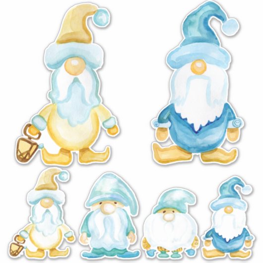 Tuin Gnome Bros Waterverf geschilderd Kind kamer Sticker (Voorkant)