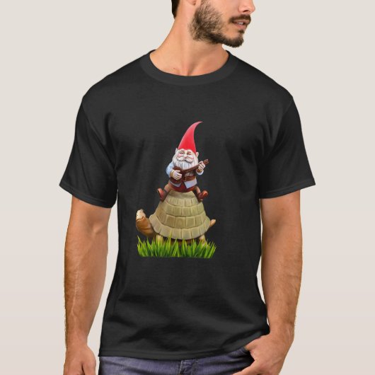 Tuin Gnome op Schildpad T-shirt (Voorkant)