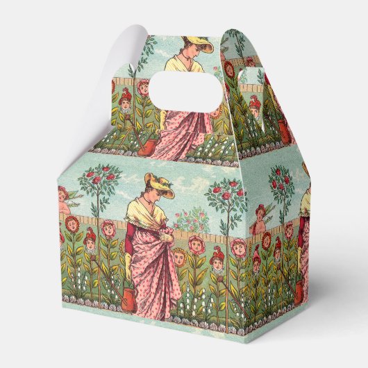 Tuin Groei Bloem Vrouw Kunst Antiek Bedankdoosjes (Voorkant Zijde)