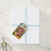 Tuin Groei Bloem Vrouw Kunst Antiek Cadeaulabel (Met Touw)