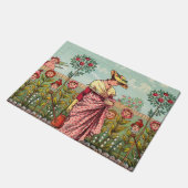 Tuin Groei Bloem Vrouw Kunst Antiek Deurmat (Schuin)