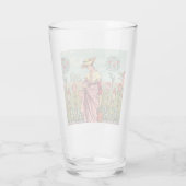 Tuin Groei Bloem Vrouw Kunst Antiek Glas (Achterkant)