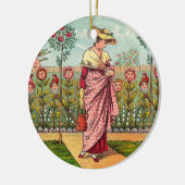 Tuin Groei Bloem Vrouw Kunst Antiek Keramisch Ornament (Links)