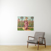 Tuin Groei Bloem Vrouw Kunst Antiek Wandkleed (In Situ (horizontaal))