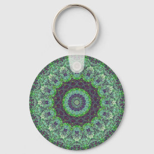 Tuin Groen Abstract Mandala Sleutelhanger
