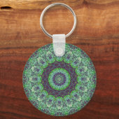 Tuin Groen Abstract Mandala Sleutelhanger (Achterkant)