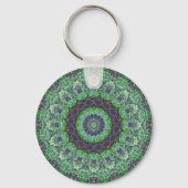 Tuin Groen Abstract Mandala Sleutelhanger (Achterkant)