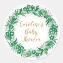 Tuin Groen Baby shower Ronde Sticker groen