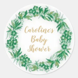 Tuin Groen Baby shower Ronde Sticker groen