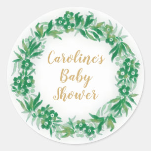 Tuin Groen Baby shower Ronde Sticker groen