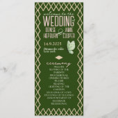 Tuin Groen & Crème Whimsy Trouwdag van Programmakaart (Voorkant)