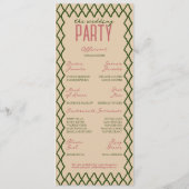 Tuin Groen & Crème Whimsy Trouwdag van Programmakaart (Achterkant)